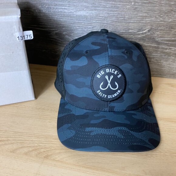 Big Dick's Salty Seaman Hat Cap Strap Back Gray Black Camo Adjustable - Picture 9 of 9